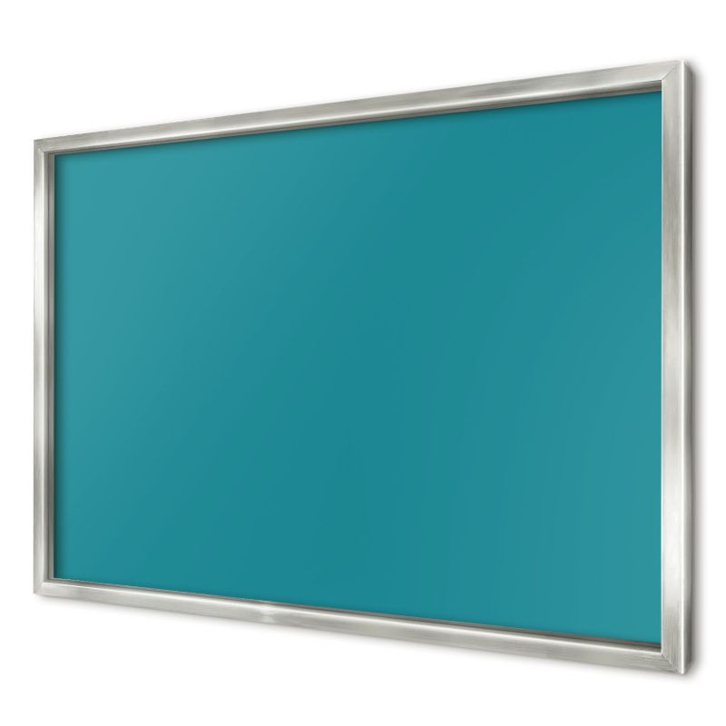 Tablica magnetyczna do salonu Wallfluent 60x40 Chłodny turkusowy w srebrnej ramie 1szt