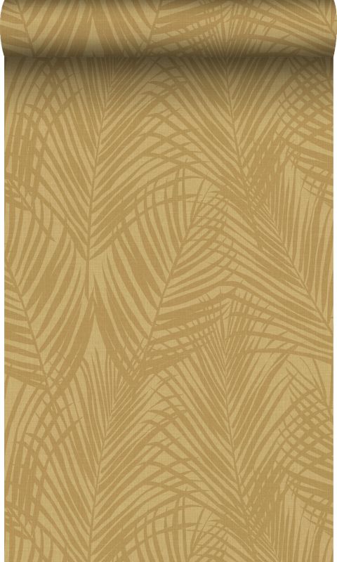 Tapeta Origin Wallcoverings liście palmowe ochry żółtej 53 cm x 10.05 m - 1 rol.