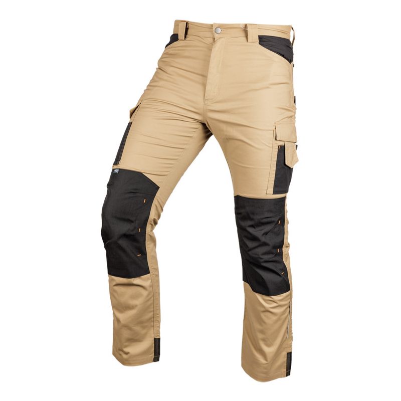 Spodnie robocze NEO TOOLS Mix&Match, Canvas, wzmocnienia z Cordury, beżowo-czarne, rozmiar L 1 szt