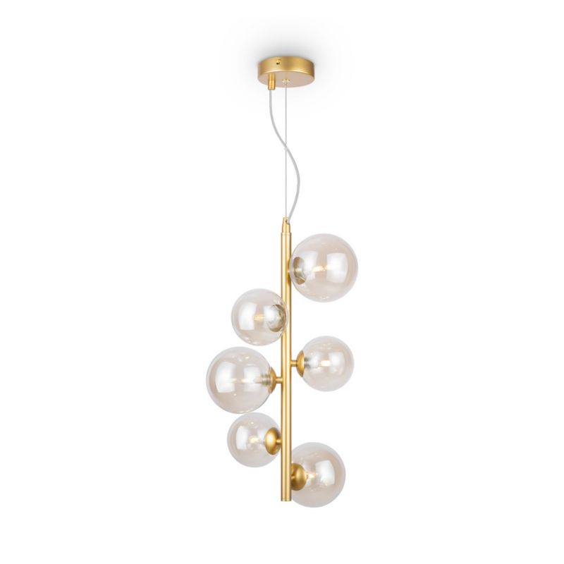 Lampa wisząca Maytoni Dallas 1820 mosiężno-złota szklane kule 6xG9 x 28W 1 szt.