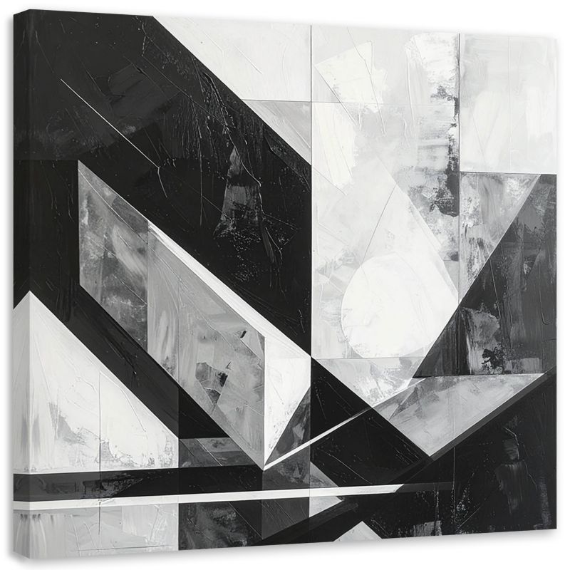 Obraz do salonu sypialni kuchni biura Feeby Kompozycja abstrakcja czarno biała 50x50cm 1szt