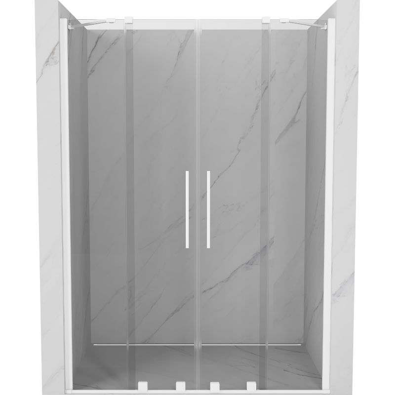 Drzwi prysznicowe rozsuwane Mexen Velar duo białe transparent 150 cm 1 szt.