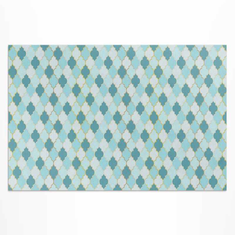 Balkonowy Dywan Winylowy UV Wallfluent 150x225 cm Błękitna mozaika ozdobne kafelki 1 szt.
