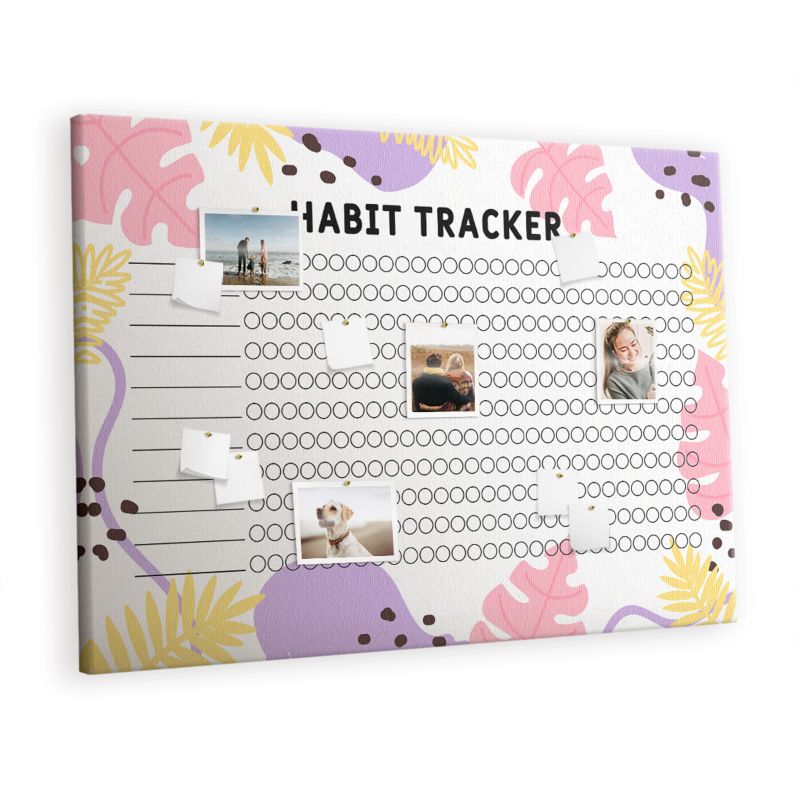 Tablica Korkowa Tulup 140x100 cm Habit tracker ścienny Obraz dekoracyjny ścienny Pinezki metaliczne 1 kpl