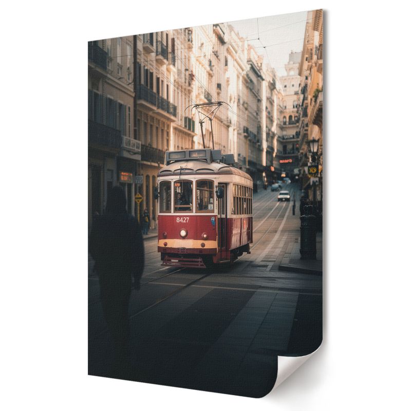 Plakat na płótnie Wallfluent Format A2 Miasto tramwaj Artysta Front 1 szt.