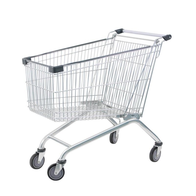 Wózek sklepowy zakupowy na kółkach chromowany marketowy Mega-M YR 180L 1szt.