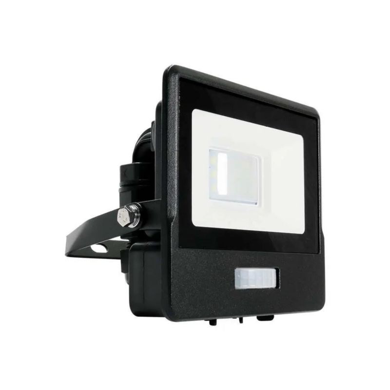 Naświetlacz LED z czujnikiem ruchu V-TAC czarny LED 10W 6500K 735lm IP65 wym: 11,3 x 13,3 x 6 cm - 1 szt.