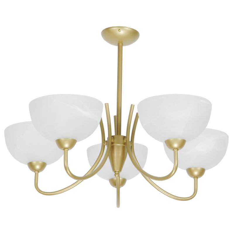 Lampa wisząca EDYLIT glamour złota białe klosze 5xE27 ROSITA 7-490 1 szt.