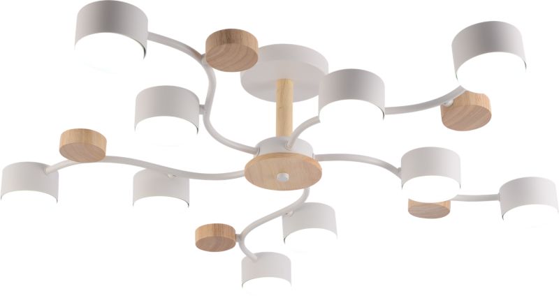 Lampa wisząca Vargo biała i drewno 10xGX53x15W IP20 wym:17x79x79cm - 1 szt.