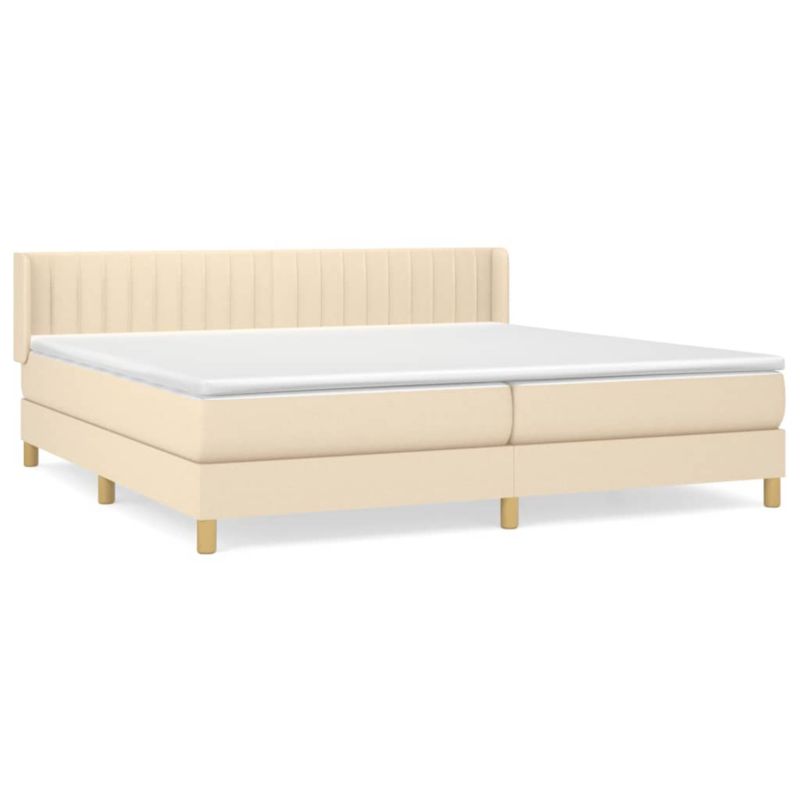 Łóżko z materacem WaszeMeble 200x200 cm kremowy WM-3130462 1 szt.