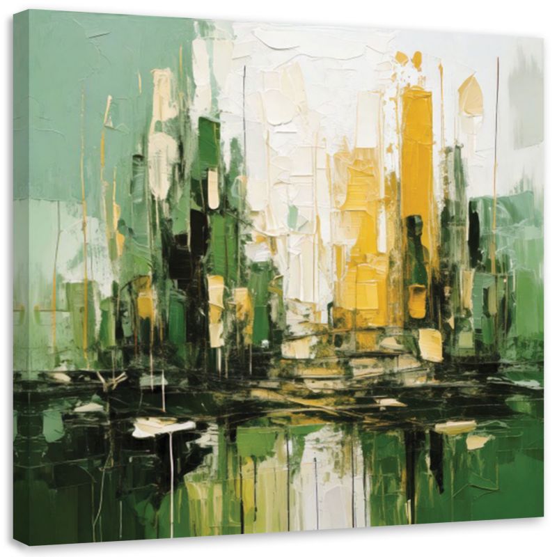 Obraz do salonu Feeby Miasto Architektura Abstrakcja Zielony 60x60cm 1szt