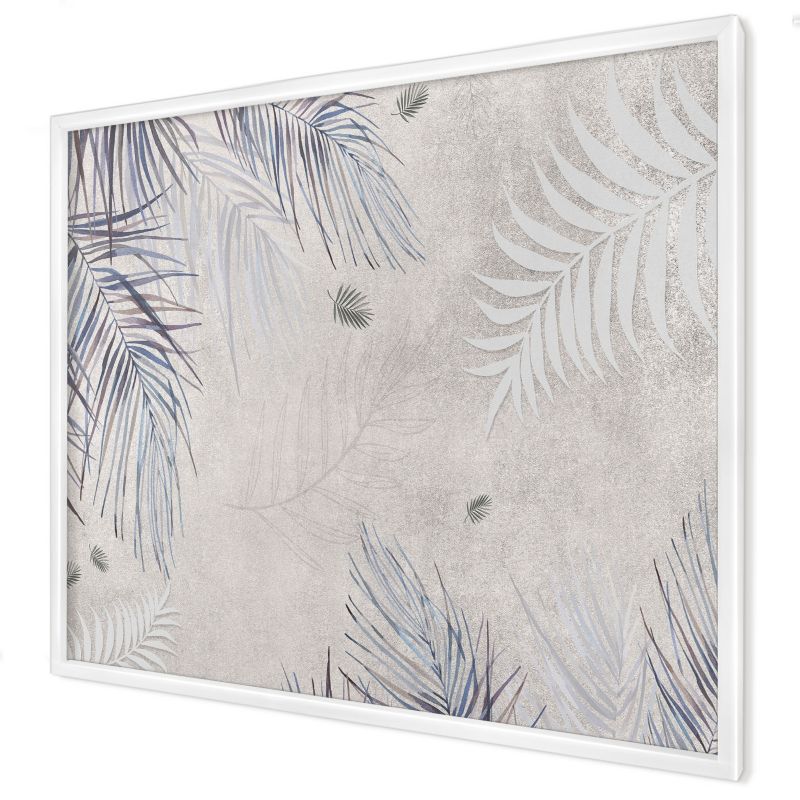 Dekoracyjna tablica magnetyczna Wallfluent 80x60 Liściasta elegancja w białej ramie 1szt