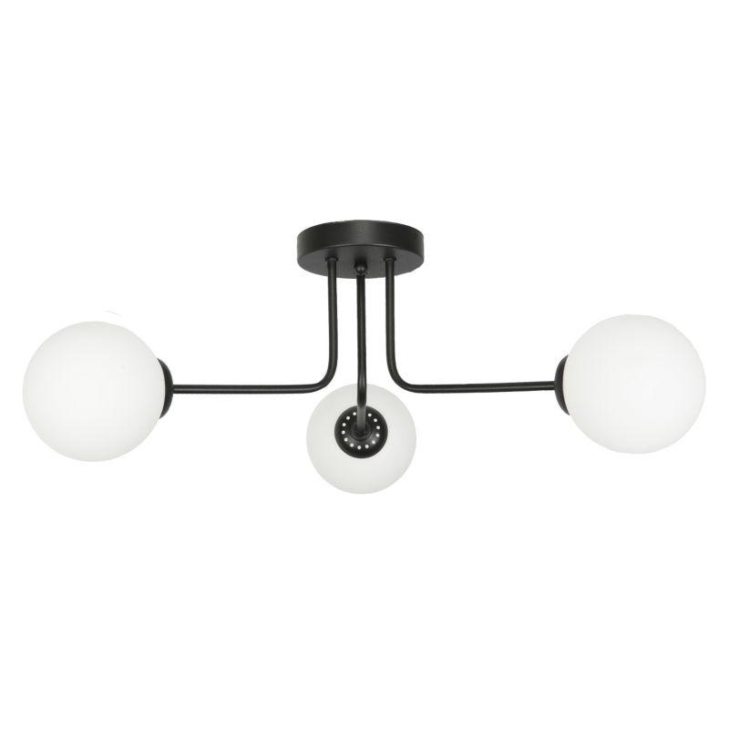Lampa sufitowa EDYLIT żyrandol loft czarna białe kule 5xE14 BORGIO 14-842 1 szt.