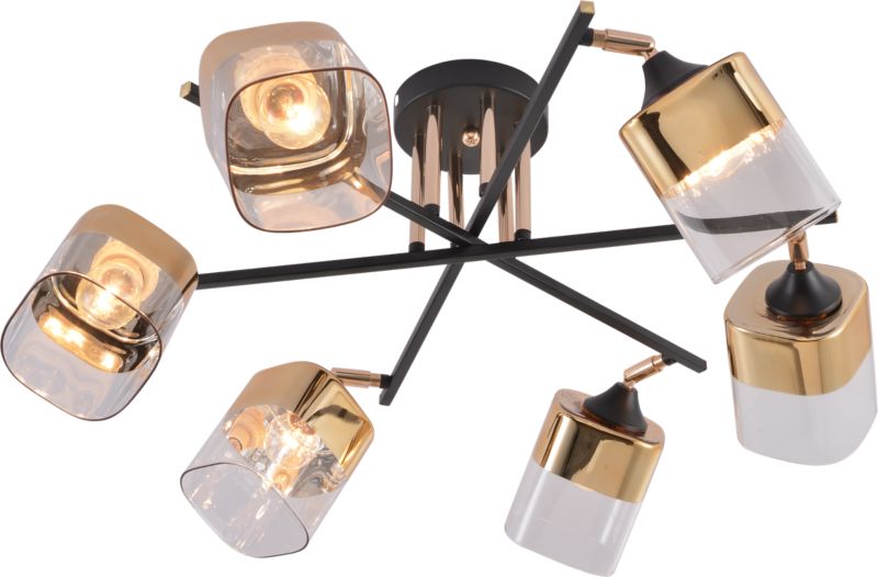 Lampa wisząca Vargo czarno-złota 6xE27x60W IP20 wym:27x71x71cm - 1 szt.