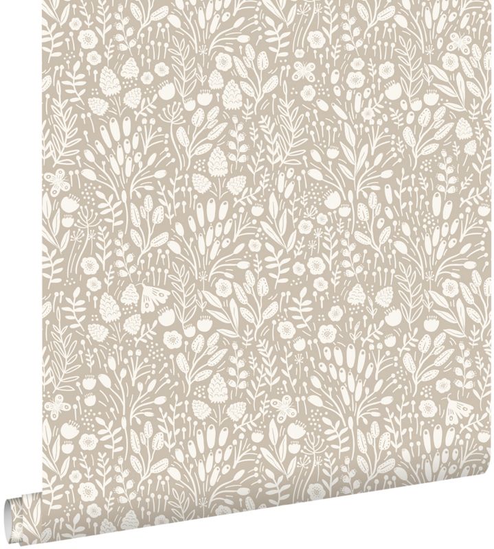 Tapeta ESTAhome kwiaty jasnego beżu 50 x 900 cm - 1 rol.