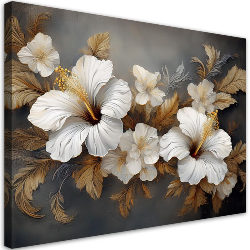 Obraz do salonu sypialni Feeby Hibiskus Kwiat Natura 100x70 cm 1szt
