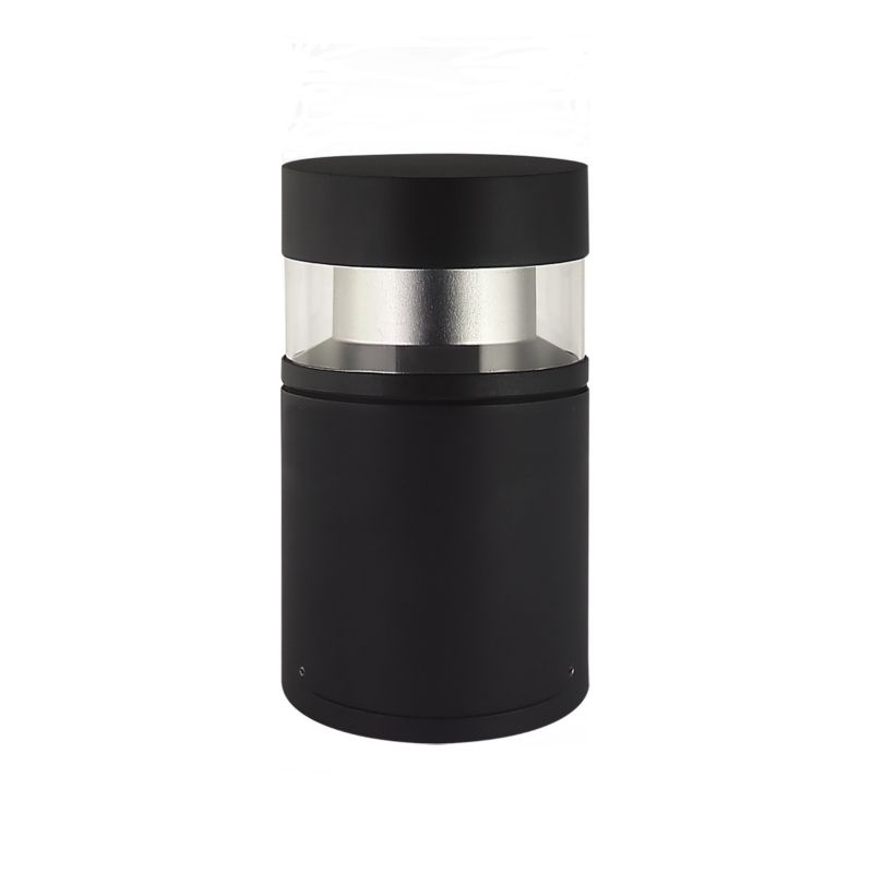 Lampa ogrodowa stojąca Italux Marcon 4K czarny piaskowany LED 12W biały neutralny 4000K 555lm IP54 wym:25,5x13,5x13,5cm - 1 szt.