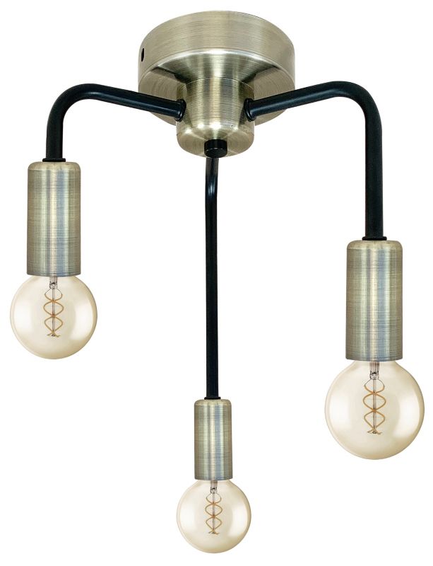 Lampa sufitowa ramiona różnej długości Candellux Saga mosiężno-złota 3xE14x40W IP20 wym:28x22x22cm - 1 szt.