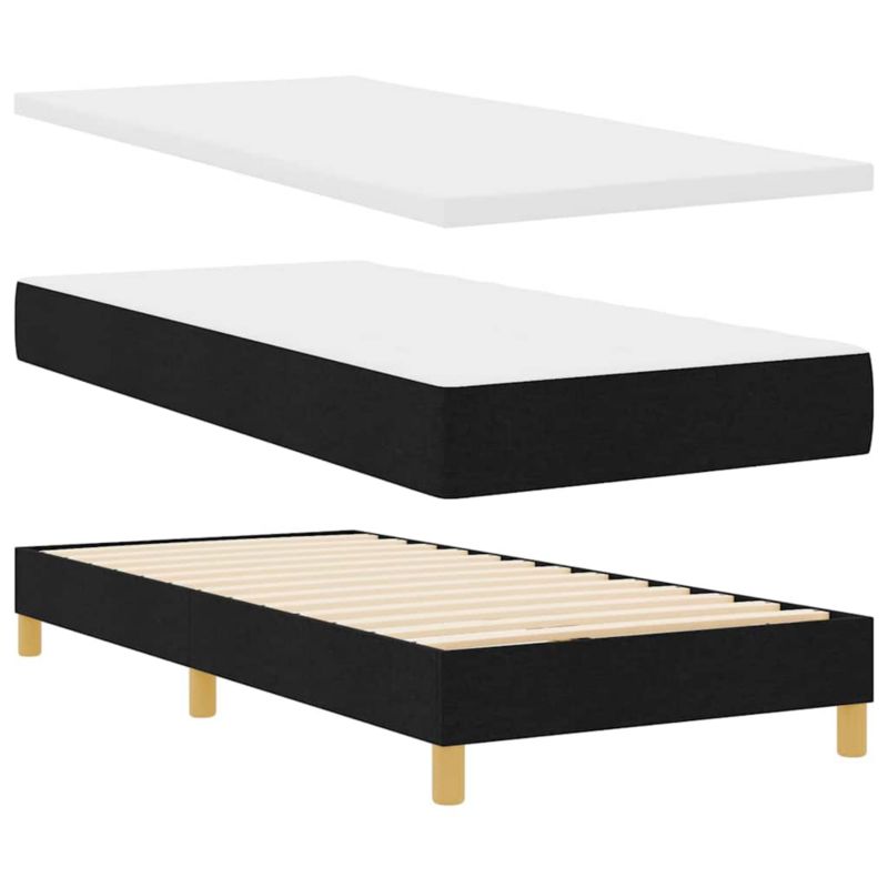 Łóżko z materacem WaszeMeble 80x200 cm Czarny tkanina WM-3340180 1 szt.