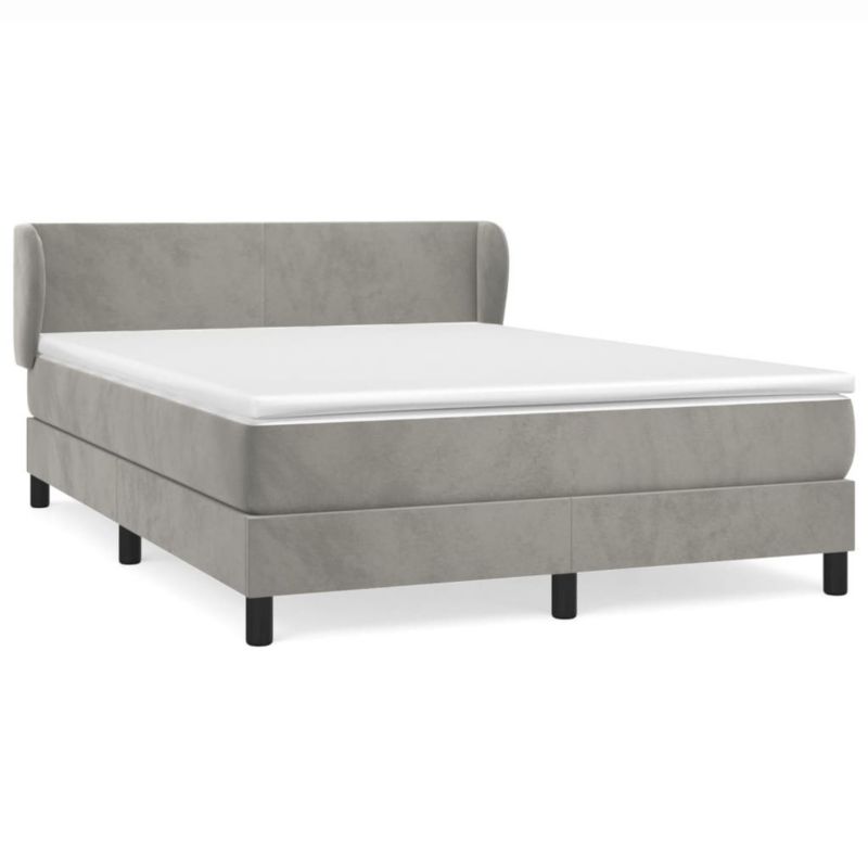 Łóżko kontynentalne WaszeMeble 140x190 cm jasnoszare WM-3127373 1 szt.
