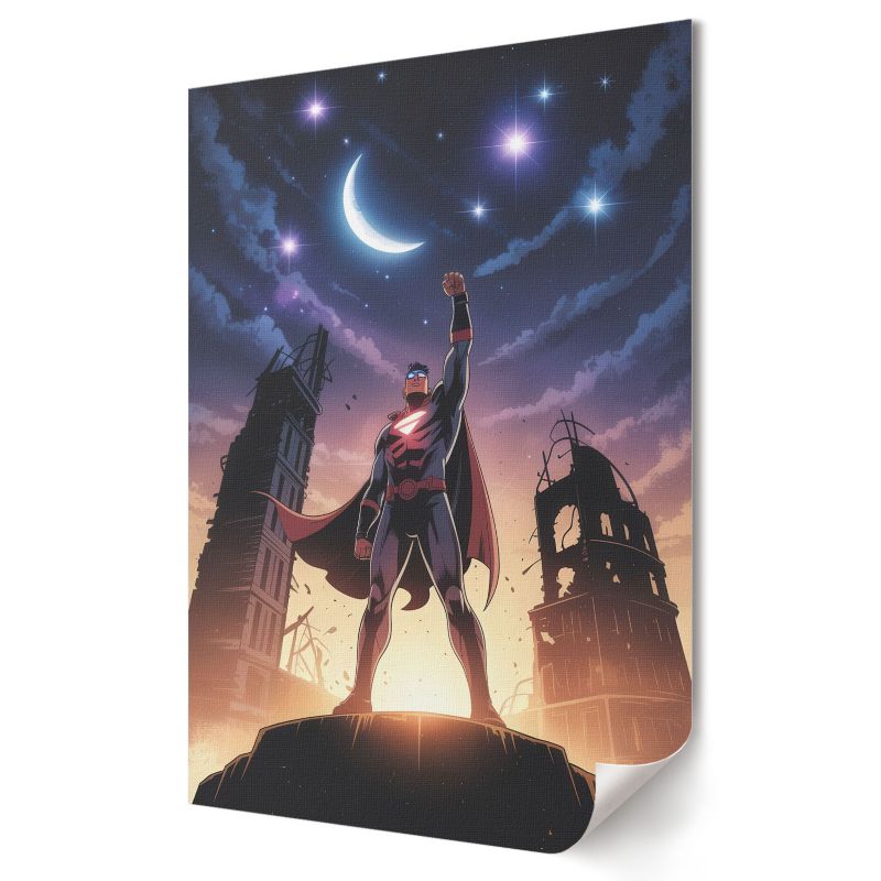 Plakat na ścianę Wallfluent Format A1 Superbohater w nocy Kolektyw Human Signal 1 szt.