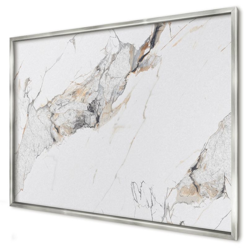 Tablica magnetyczna do salonu Wallfluent 100x70 Marmurowy efekt w srebrnej ramie 1szt
