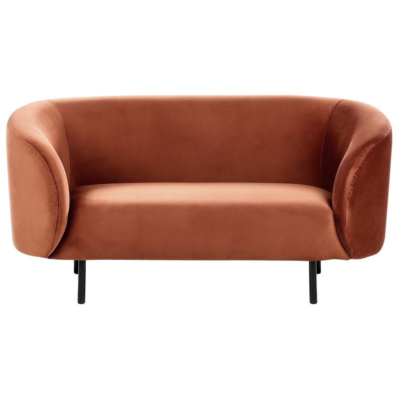 Sofa dla 2 osób Loen Welur Pomarańczowy 1 szt.