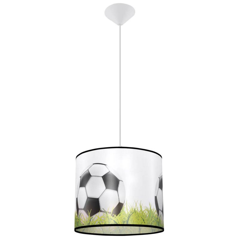 Lampa wisząca Sollux Lighting Football C 6593 biało-czarna-zielona dziecięca 1xE27 x 1 szt.