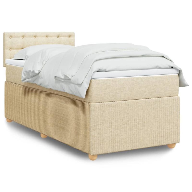 Łóżko kontynentalne WaszeMeble 100x200 cm kremowe WM-3287386 1 szt.