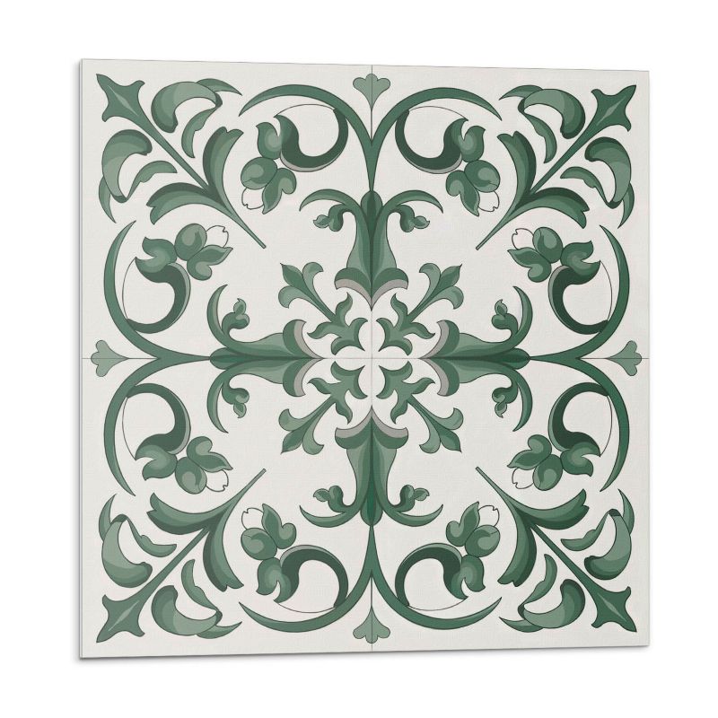 Kafelki samoprzylepne Wallfluent 50x50 cm Kwiatowy wzór w otoczeniu roślin 4 szt.