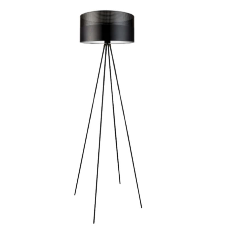 Lampa stojąca Volta Light Factory podłogowa trójnóg z abażurem czarny walec SOLARIS 1szt.