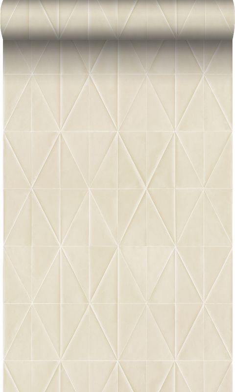 tapeta flizelinowa z ekoteksturą Origin Wallcoverings motyw origami piaskowego beżu 53 cm x 10.05 m - 1 rol.