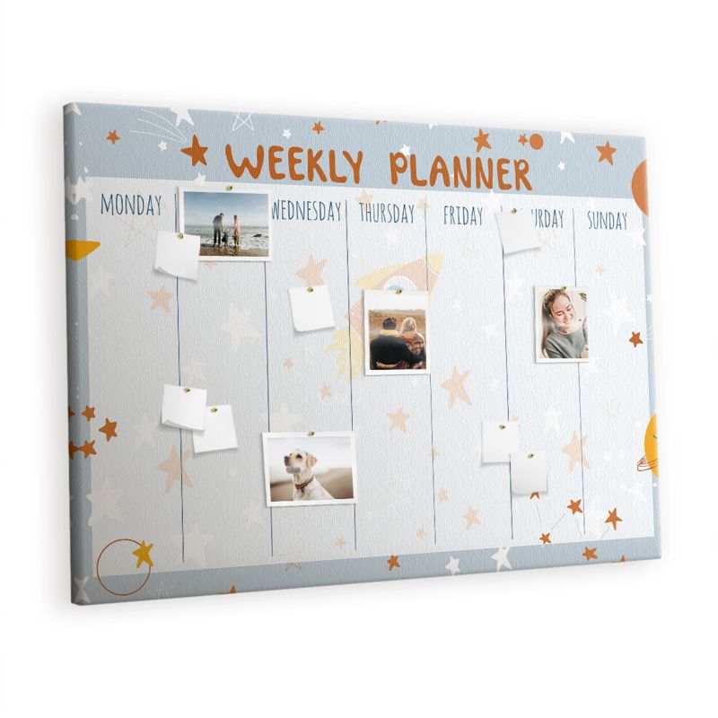Organizer Ścienny Tablica Korkowa Na Płótnie Tulup 140x100 cm Organizer zadań na tydzień Pinezki drewniane 1 kpl