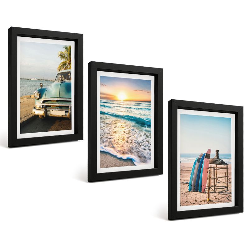 Zestaw Obrazów 3 Częściowy ArtPrintCave Czarne Ramki 20x30 cm Dekoracja do Sypialni Wakacje Miami zachód słońca 1 kpl.