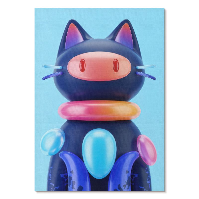 Obraz Plakat Canvas Tulup 21x29,7 cm (A4) Futurystyczny kot Do salonu, sypialni, biura 1 szt.