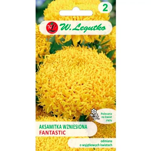 1 szt, Aksamitka Fantastic żółta - Nasiona: Ilość w opakowaniu: 0.3 g