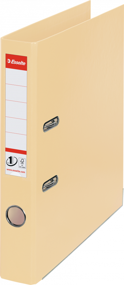 Segregator A4 Esselte No.1 Power, 50mm, do 350 kartek, 30% PP z recyklingu, beżowy