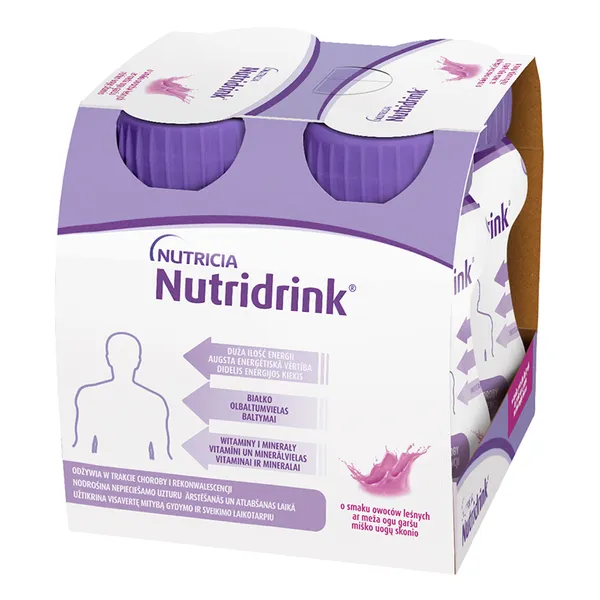Nutridrink - o smaku owoców leśnych, 4 x 125 ml (data ważności: 09.08.2026)