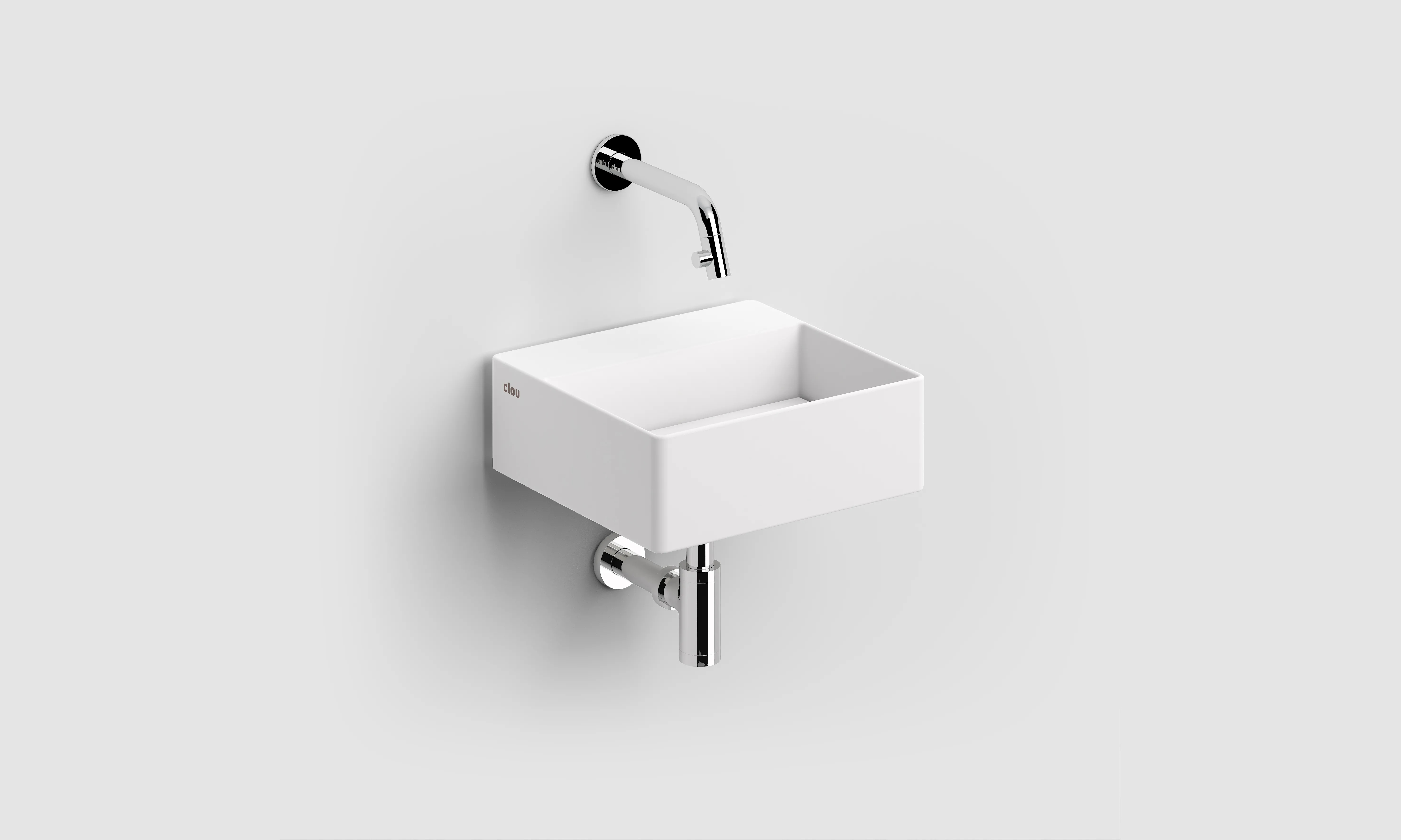 Clou New Flush umywalka 28x27 cm prostokątna ścienna-nablatowa biała CL/03.13410.02