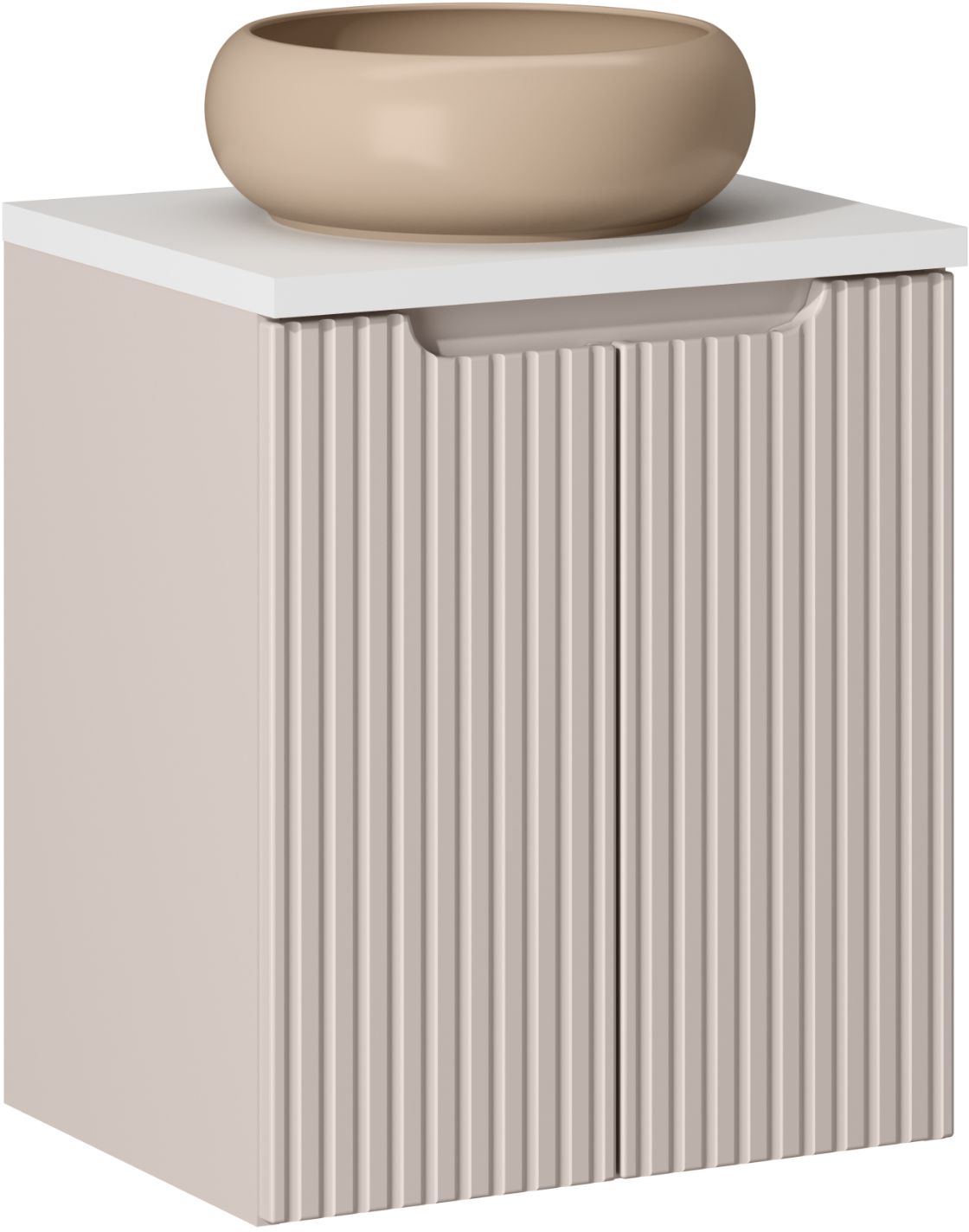 Zestaw Comad Nova Cashmere szafka 50x39x57 cm podumywalkowa wisząca z blatem kaszmir i umywalką SET-NOC B WHITE 50CM D UN WIKI C