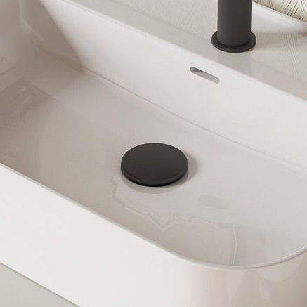Ravak Flat korek umywalkowy ceramiczny stały czarny mat X01921