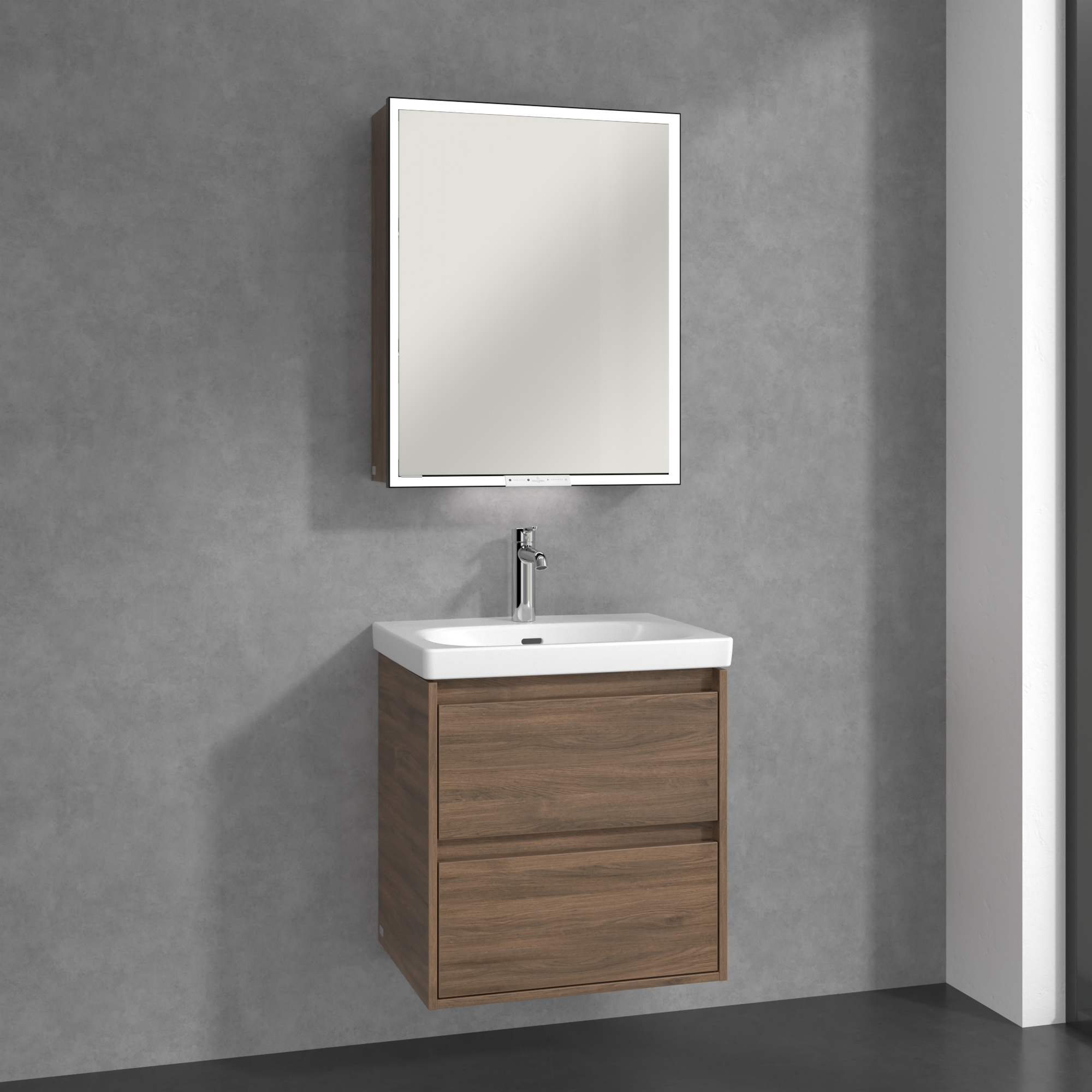 Villeroy & Boch My View+ szafka 60x16,8x75 cm z lustrem prawa Arizona Oak B4816RVH