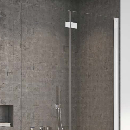 Radaway Nes Brushed Nickel PND I parawan nawannowy 110 cm 2-częściowy nikiel szczotkowany/szkło przezroczyste 10010110-91-01R