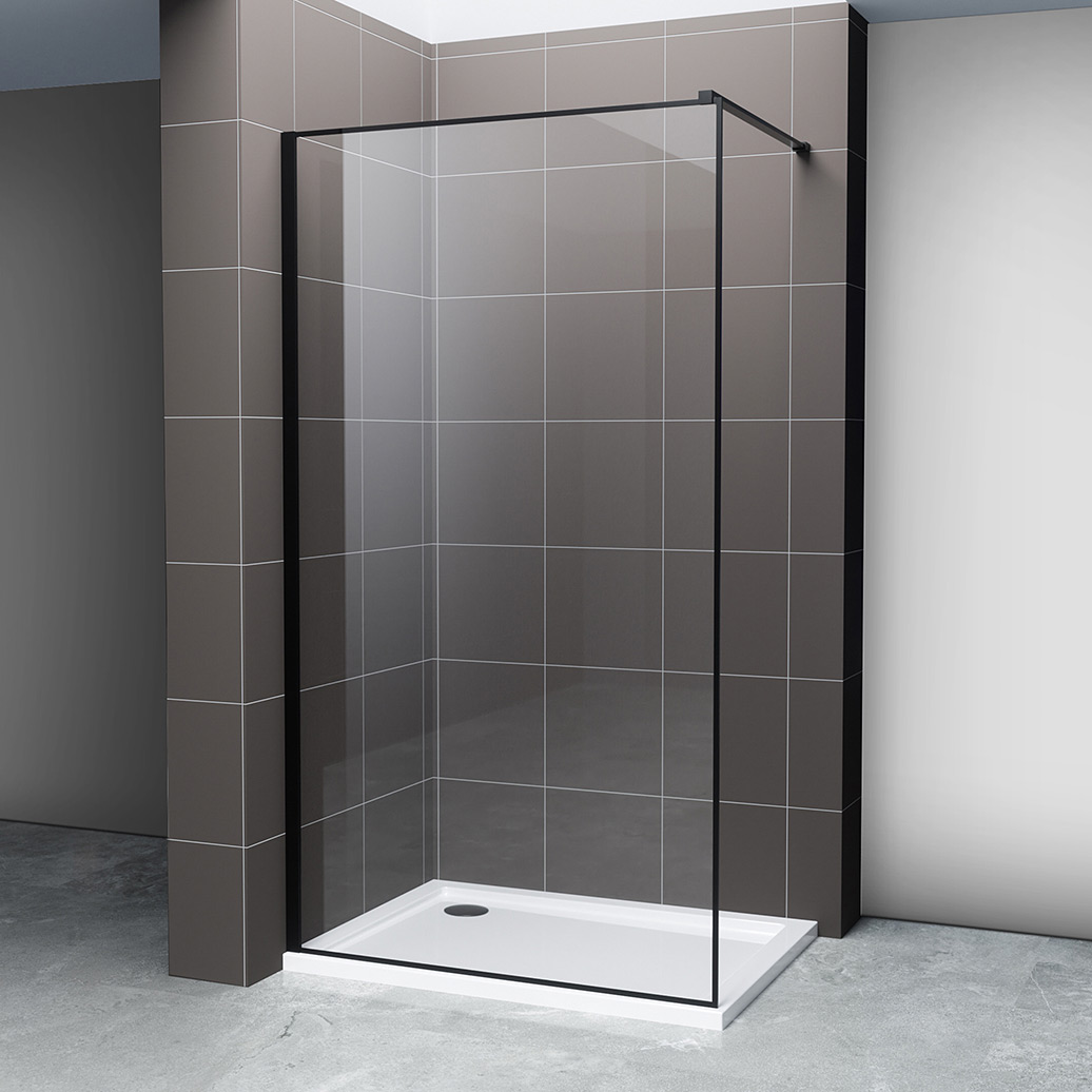 Hagser Hawisa Walk-In ścianka prysznicowa 80 cm czarny mat/szkło przezroczyste HGR40000022 - Wysyłka w 24h