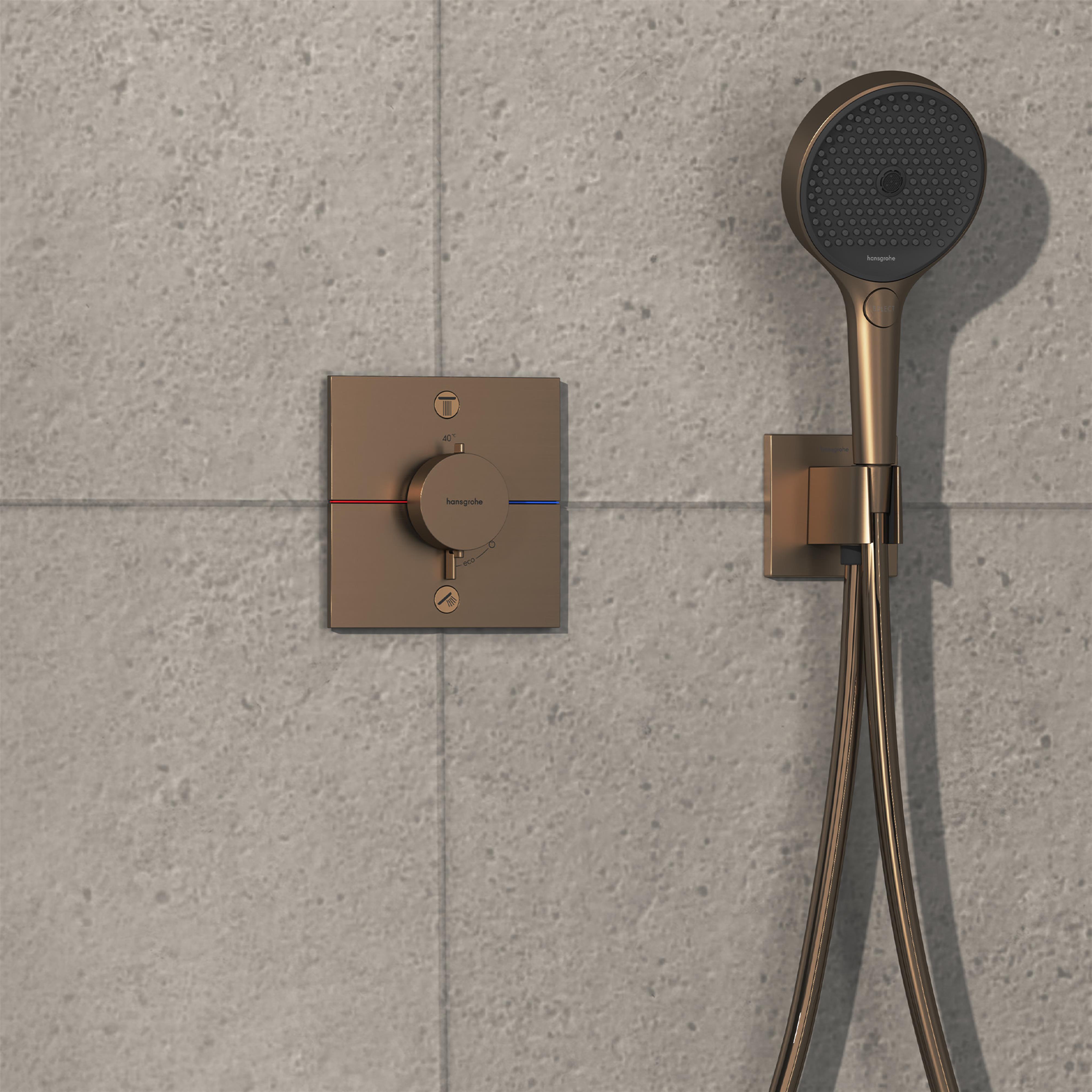 Hansgrohe ShowerSelect Comfort E bateria wannowo-prysznicowa podtynkowa termostatyczna brąz szczotkowany 15578140