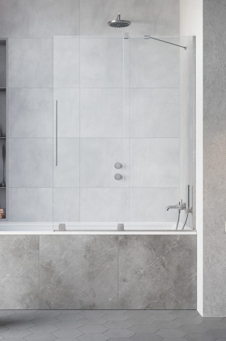 Radaway Furo Brushed Nickel PND II drzwi parawanu 53,8 cm prawe nikiel szczotkowany/szkło przezroczyste 10109538-91-01R