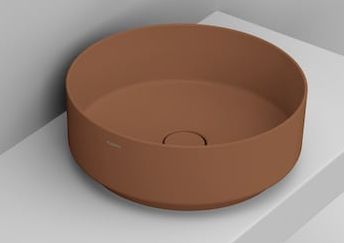Ceramica Dolomite Noemi umywalka 44 cm okrągła nablatowa brązowy mat D310561