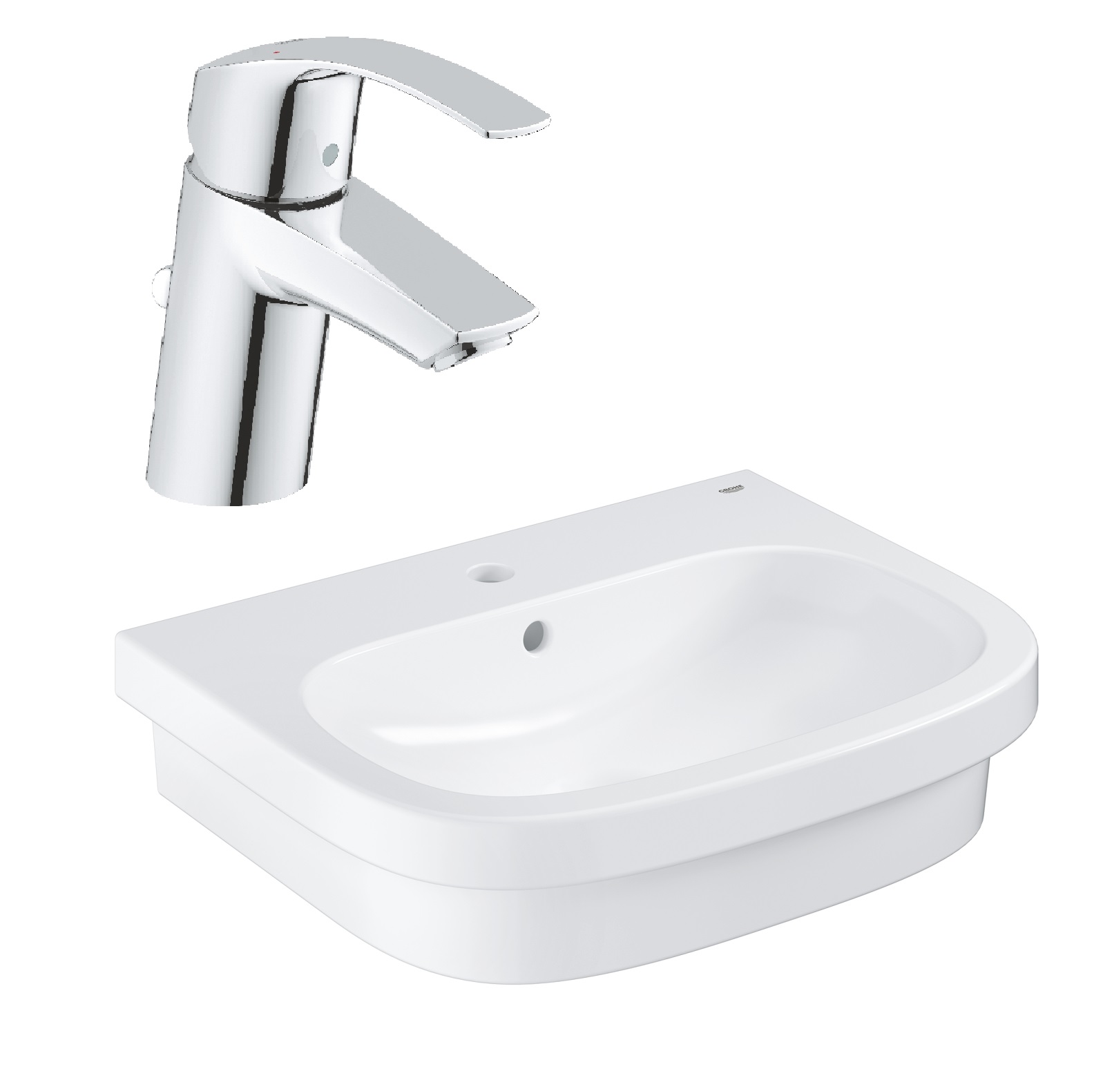 Darmowa Dostawa - Umywalka z baterią półokrągła 60x48 cm Grohe Euro Ceramic abset0717
