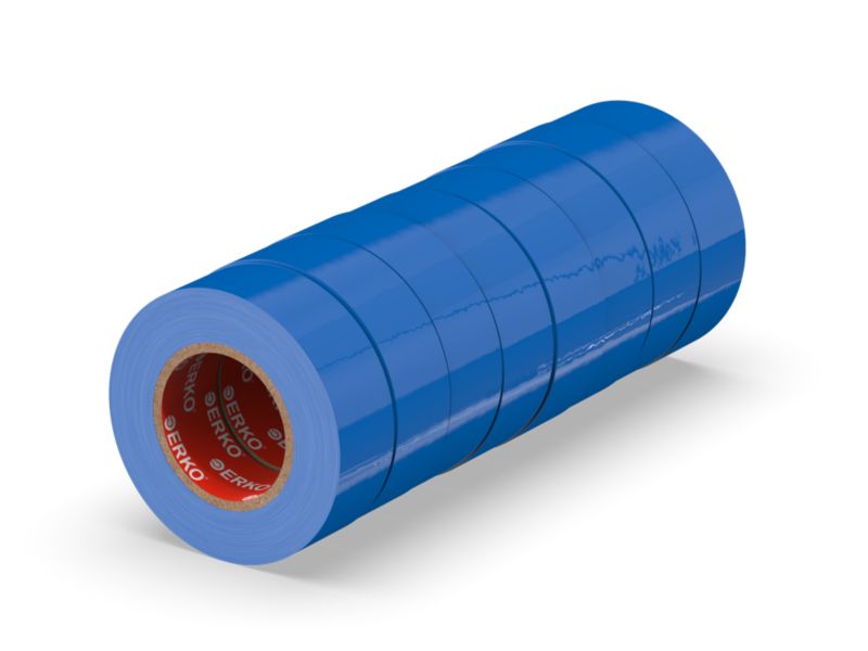 Taśma izolacyjna ERKO 19 mm x 20 m niebieska 8 szt.