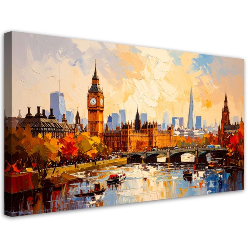 Obraz do salonu sypialni biura Feeby Panorama Londynu Big Ben 100x50cm 1szt